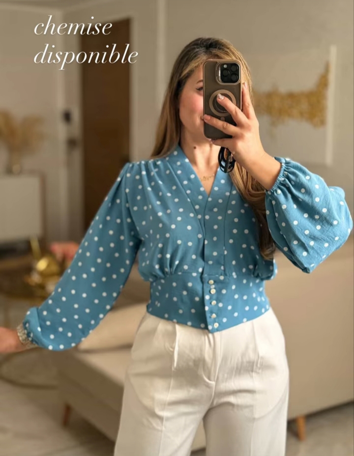 Chemise pointillé pour femme