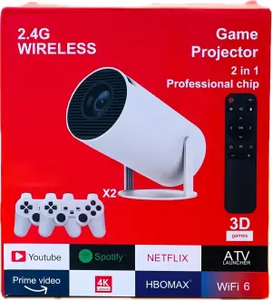Game projector 2 in 1 professional chip wireless